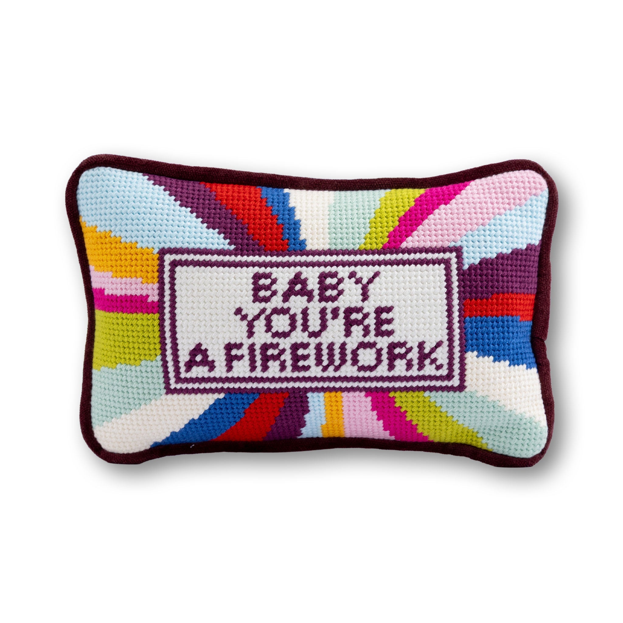 Firework Mini Needlepoint Pillow