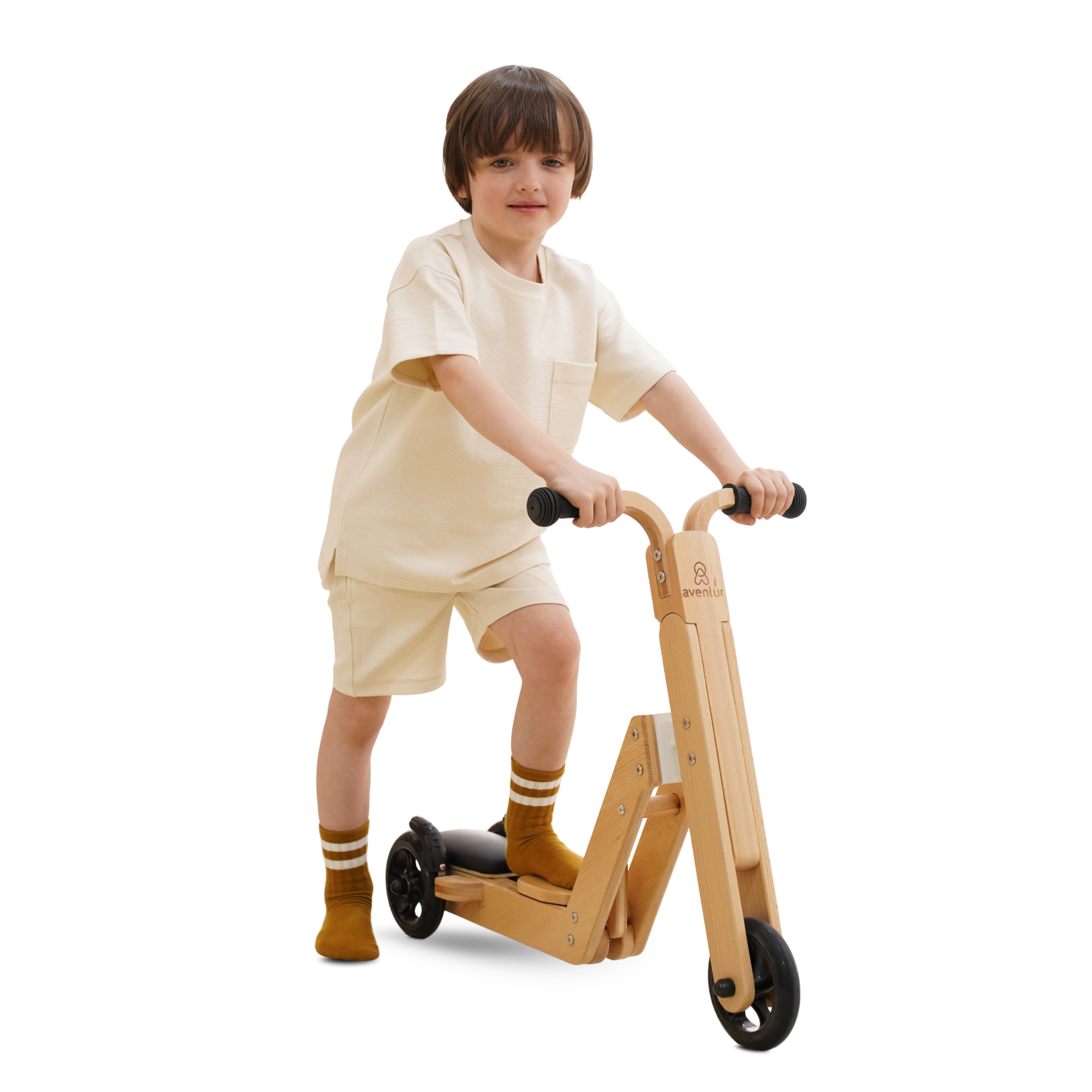 Juneberry 2-in-1 Wooden Scooter - Natural - image 1