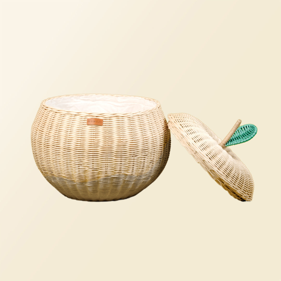 Apple Rattan Storage Basket - Natural Large - image 7