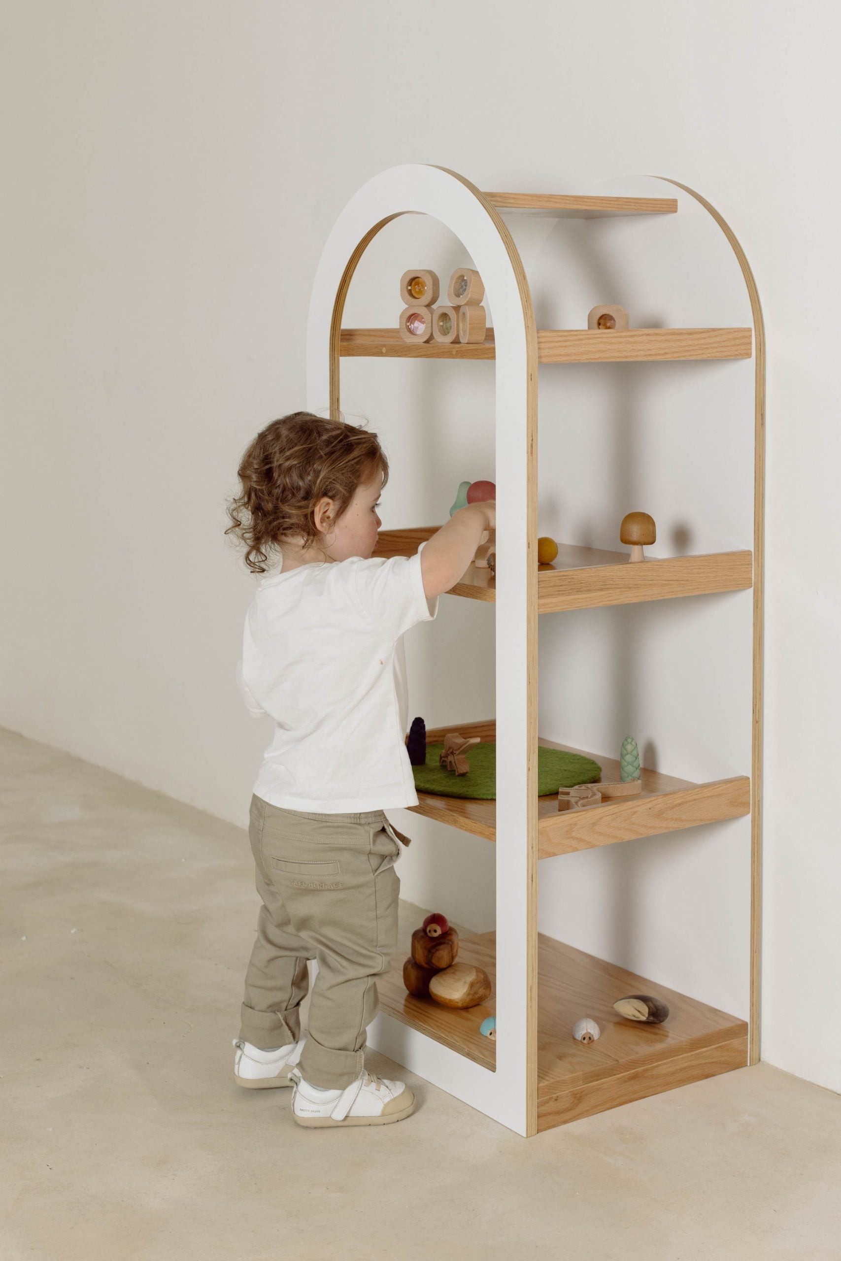 Arched Shelf 4-Tier Open Storage - White - image 7