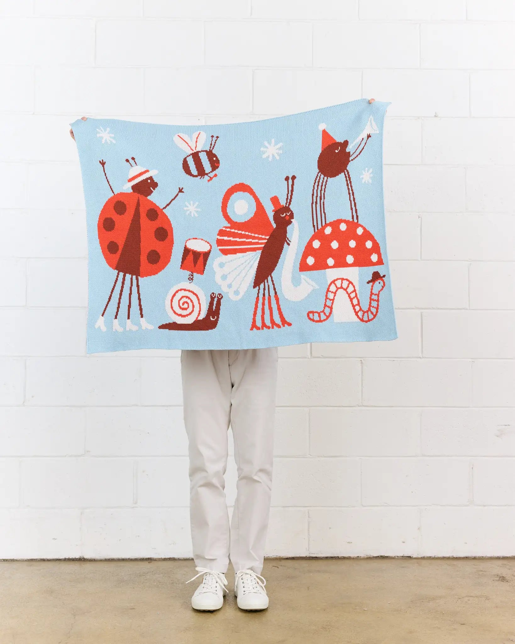 Bug Band Knit Mini Blanket - Personalization Available