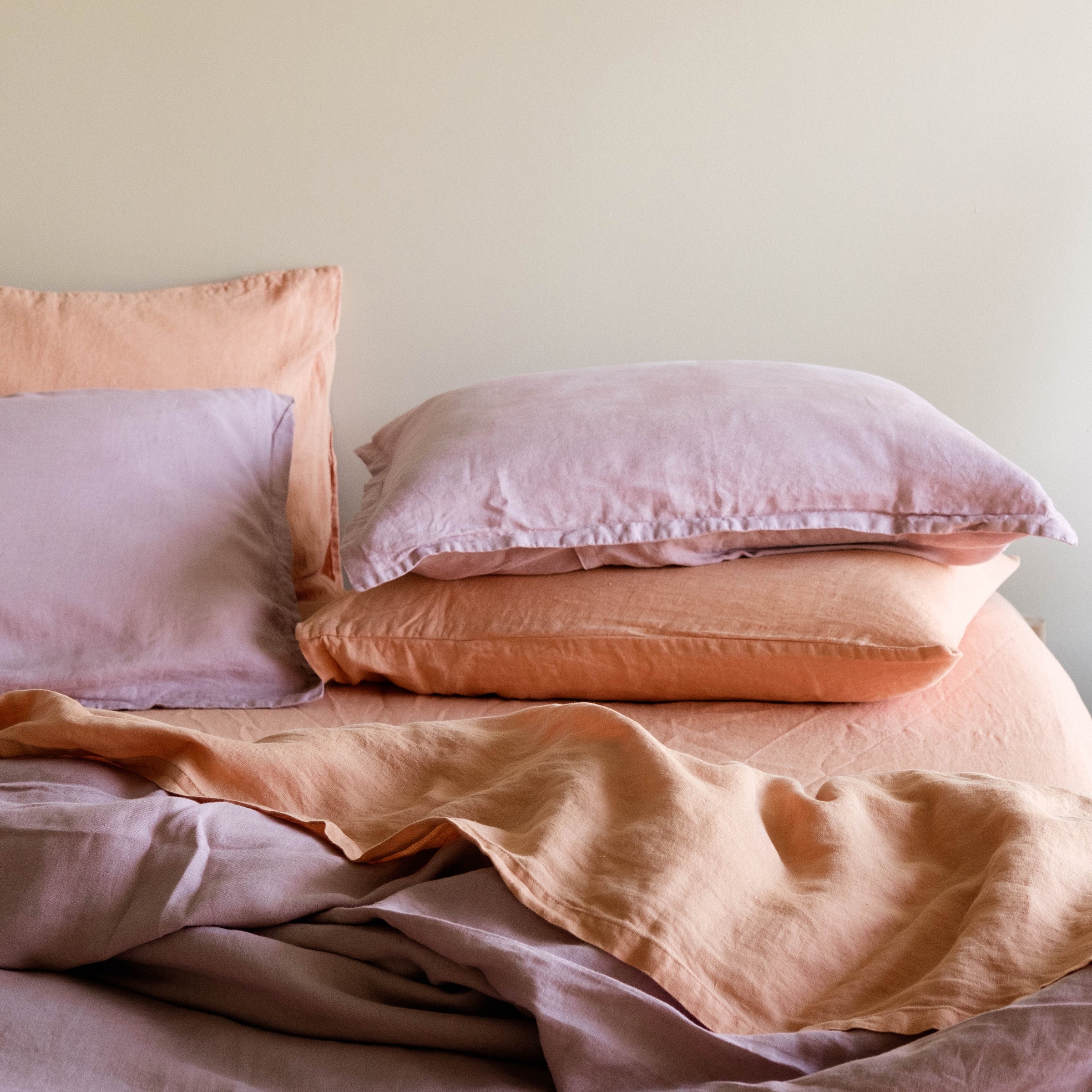 Linen Twin Sheet Set - Apricot