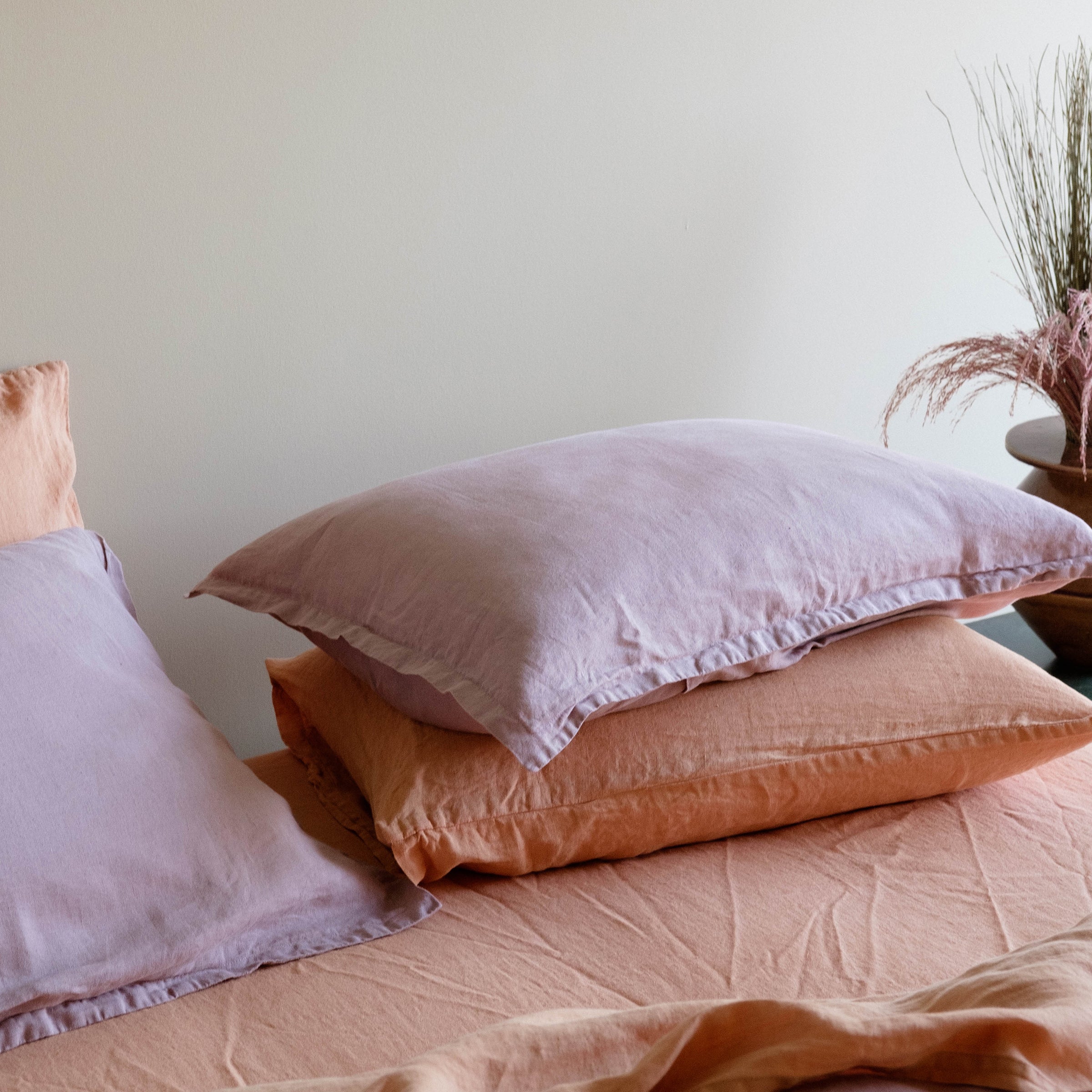 Linen Twin Sheet Set - Apricot - image 3