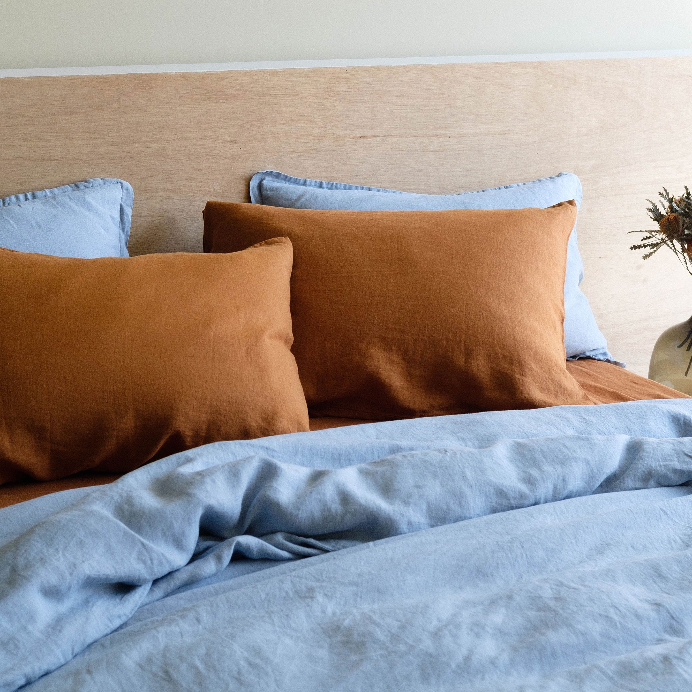 Linen Twin Sheet Set - Terracotta
