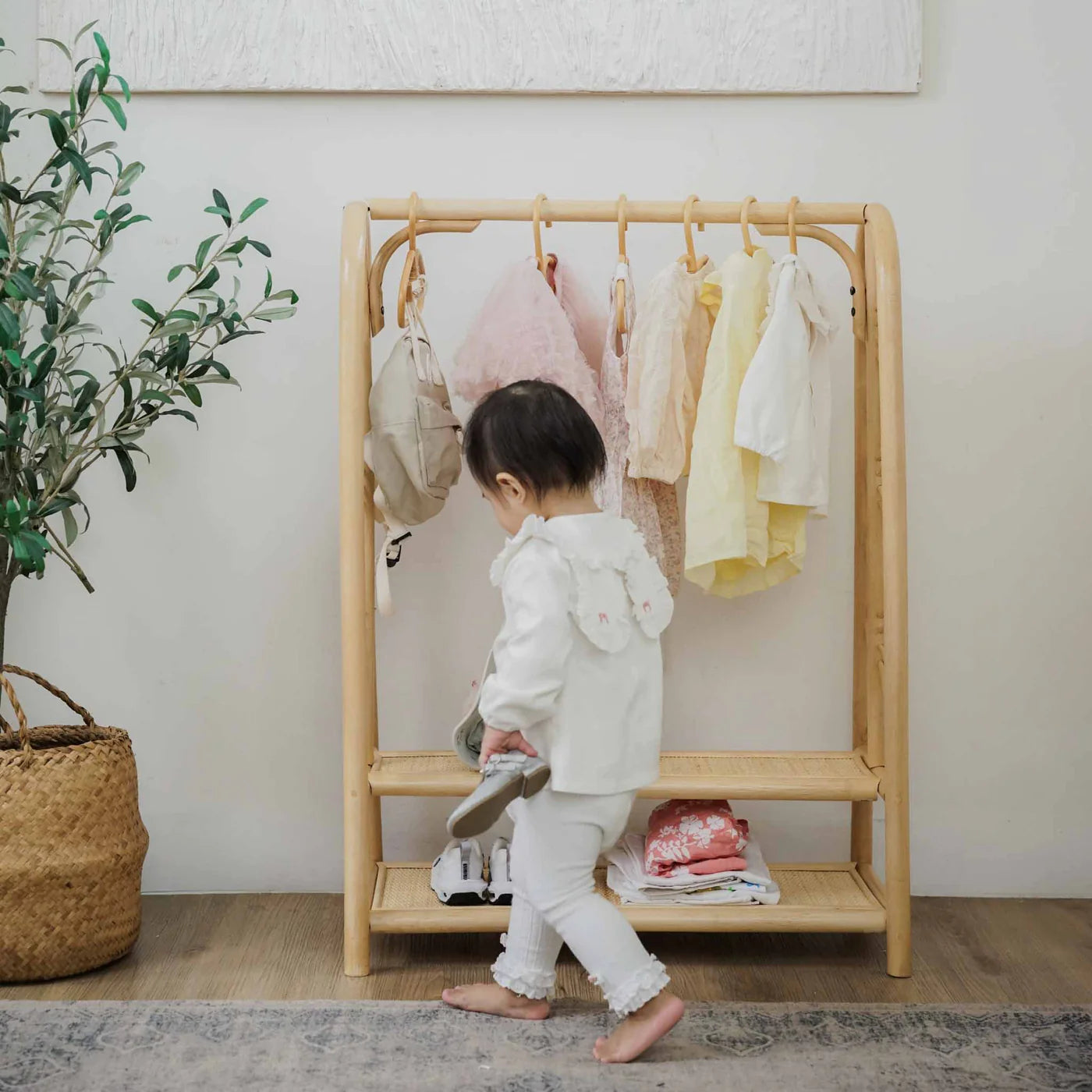 Rattan Kids Montessori Clothing Rack - image 4