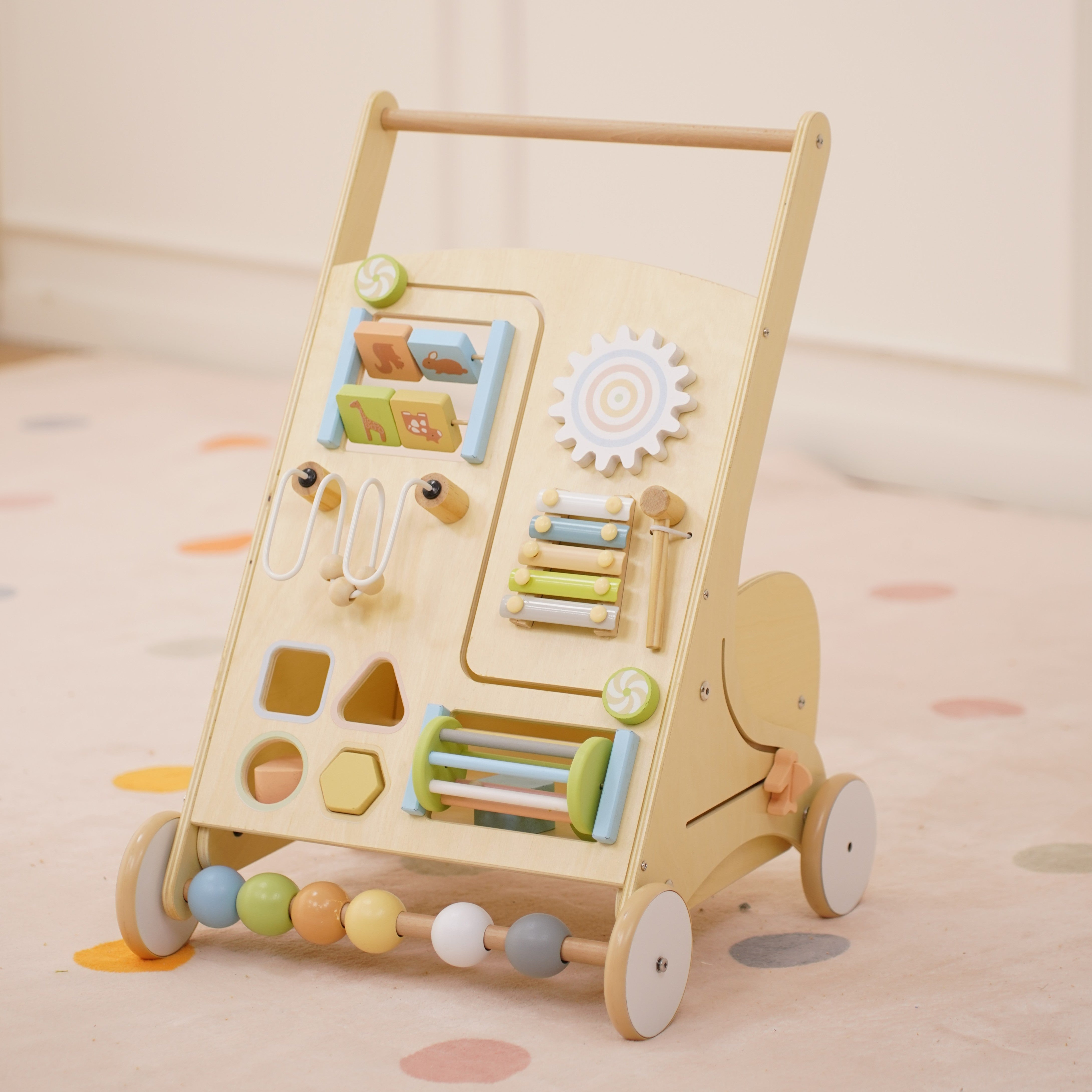 Wooden Baby Activity Walker - Multi Color - image 3