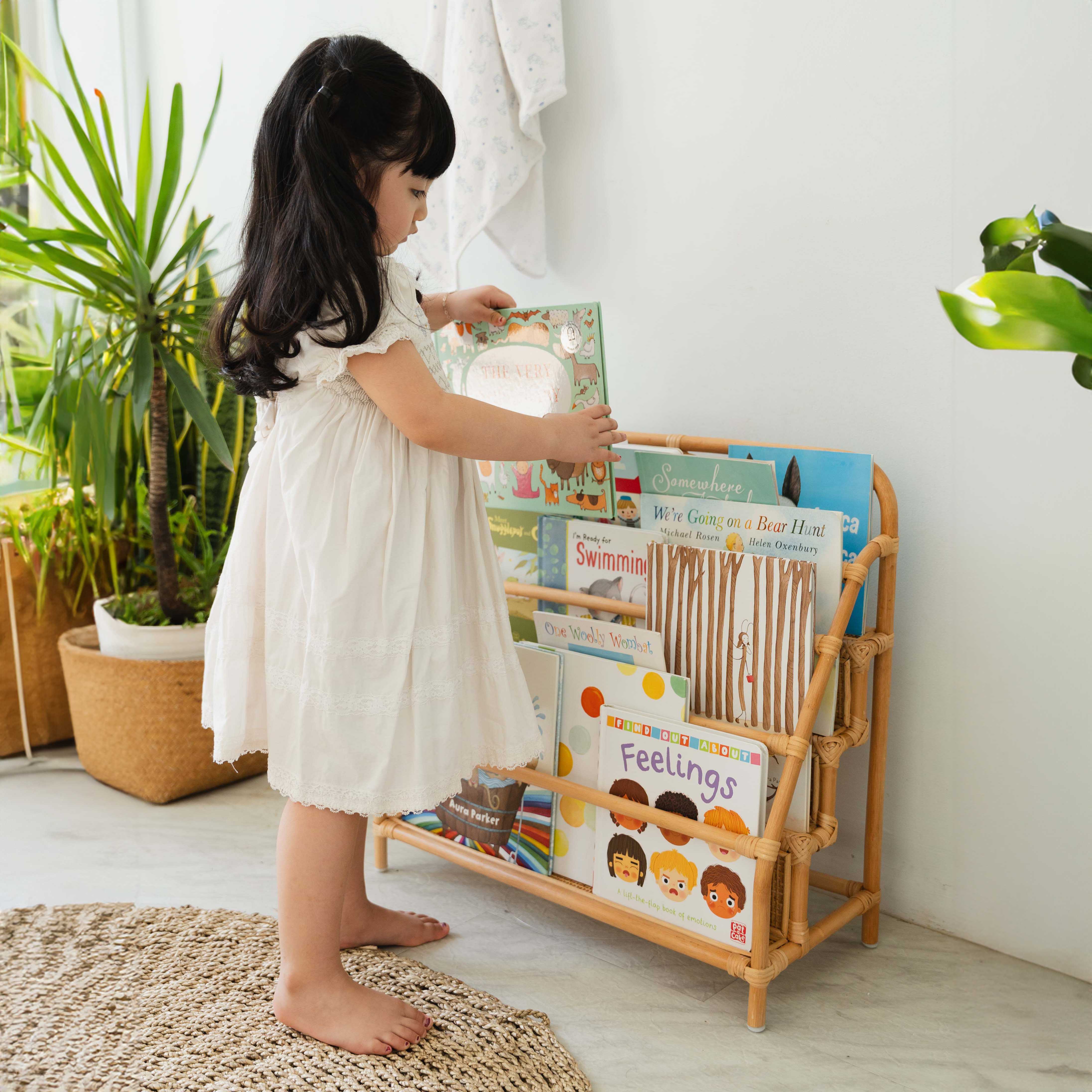Kids Rattan Montessori Bookshelf - image 5