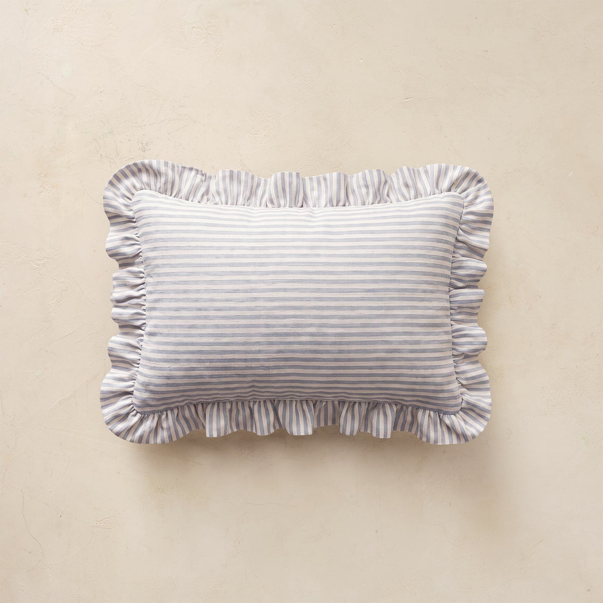 Finley Medium Ruffle Pillow - Ivory and Sky