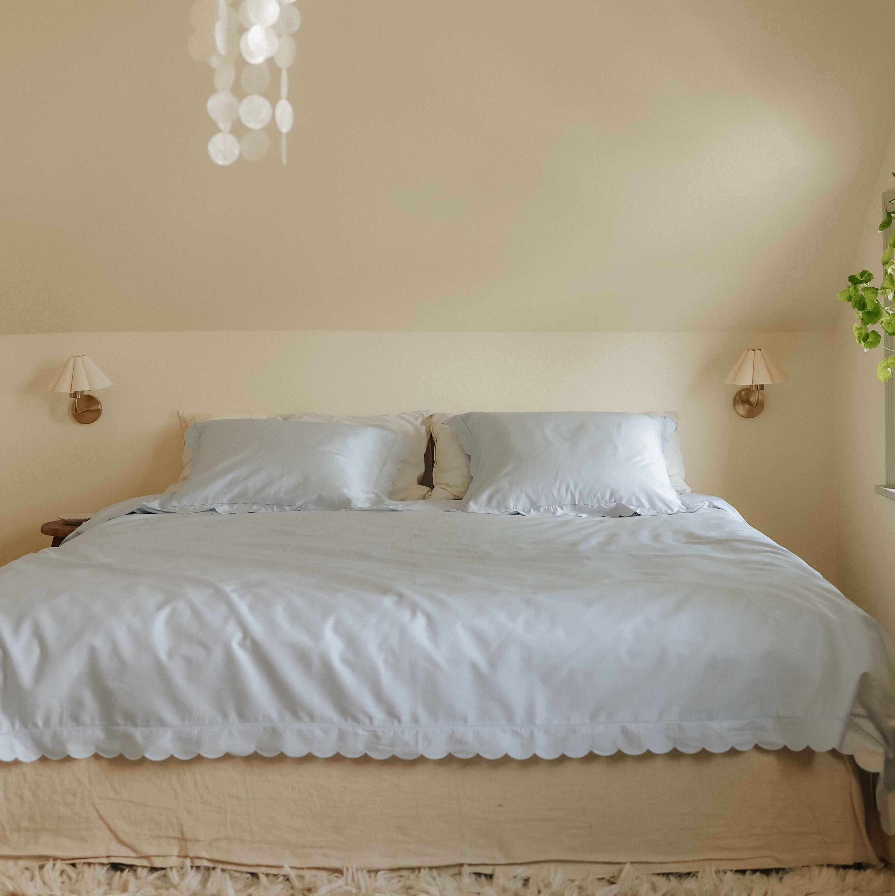 Scalloped Starlight Full/Queen Duvet Cover - Blue