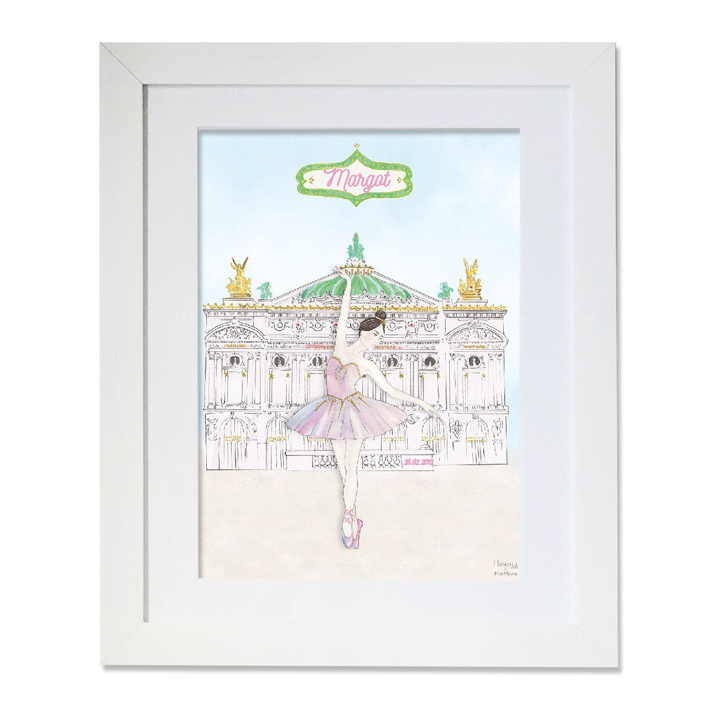 Custom Art Sketch - Ballerina of The Opera Illustration for Girls