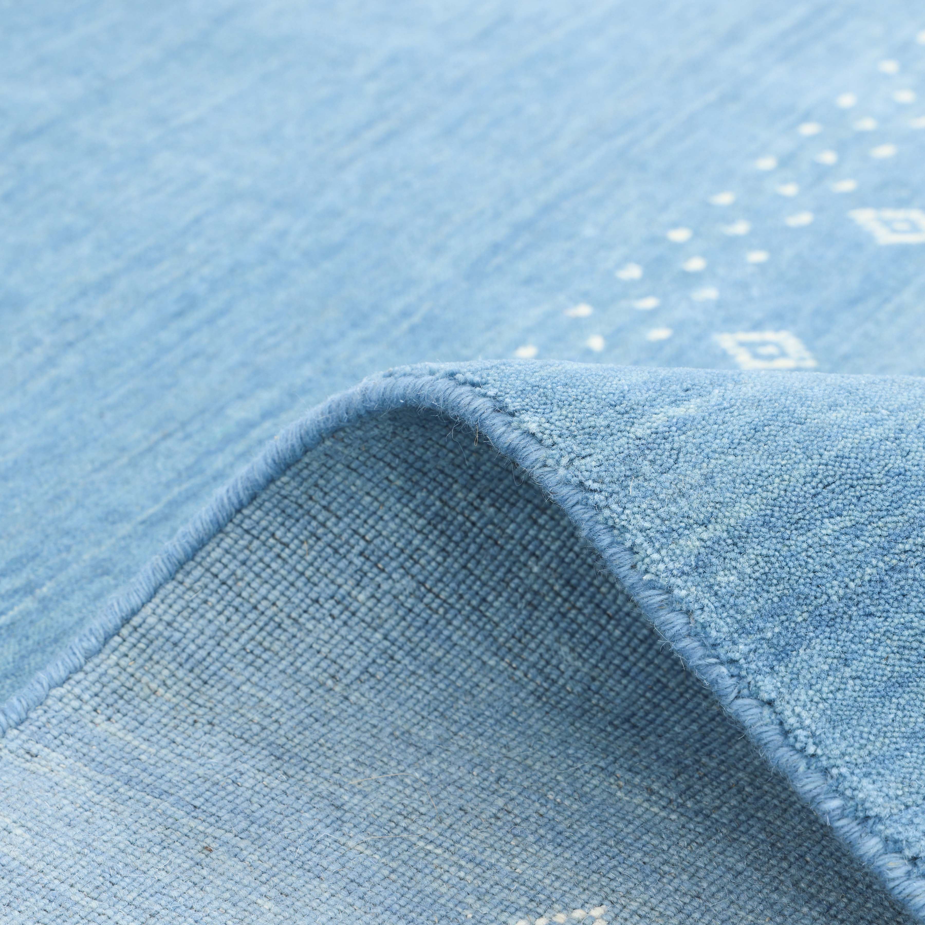 Boho Handmade Area Rug - Blue - image 5