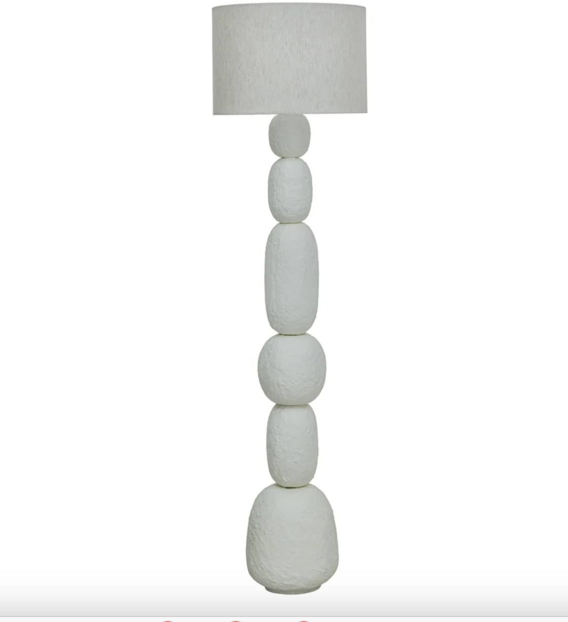 Pebble Cream Papier Mache Floor Lamp