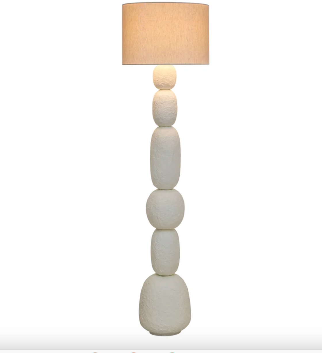 Pebble Cream Papier Mache Floor Lamp - image 3