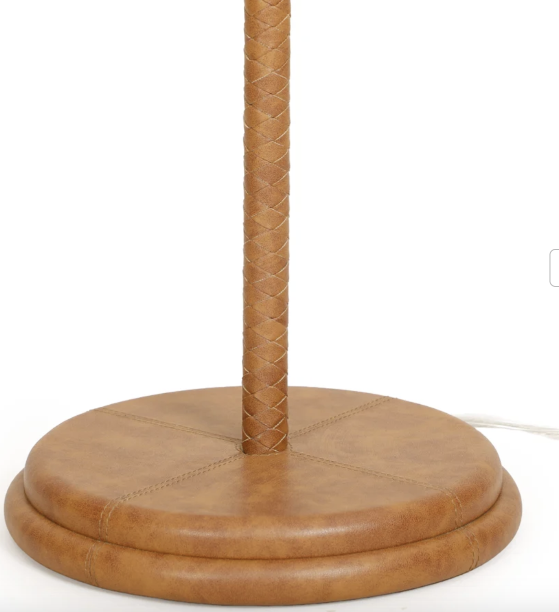 Keria Natural Vegan Leather and Raffia Floor Lamp - image 6