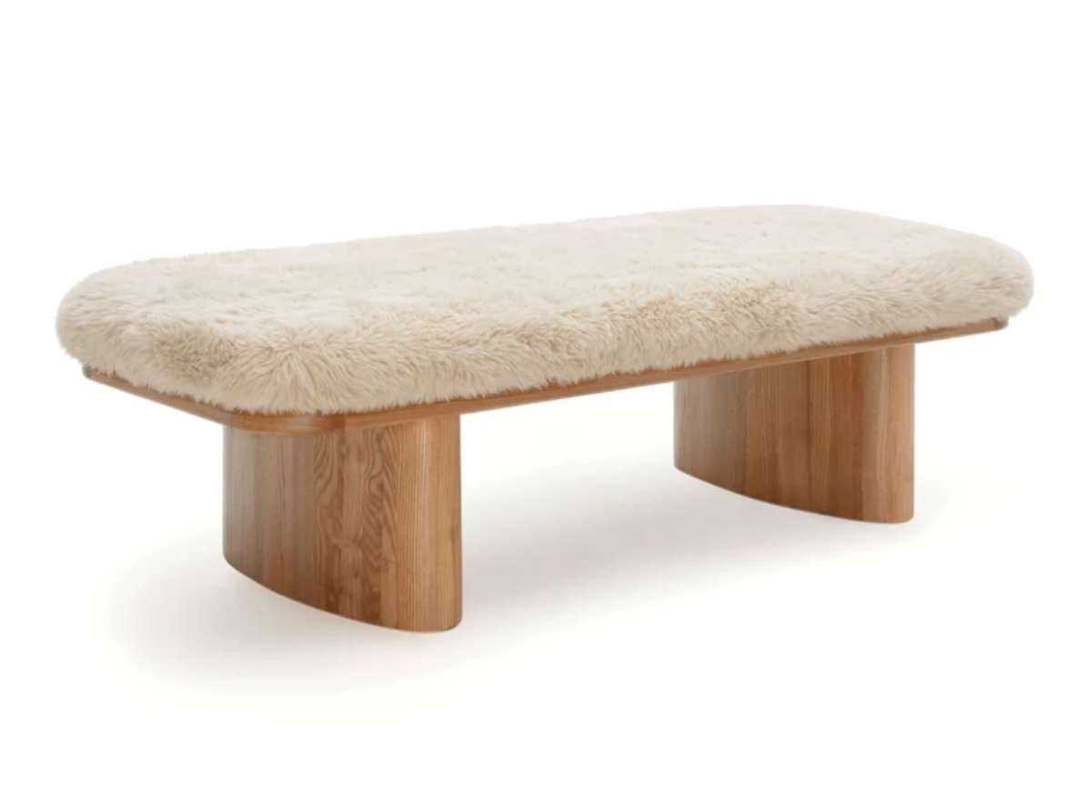 Ollie Upholstered Bench Faux Shearling - image 1