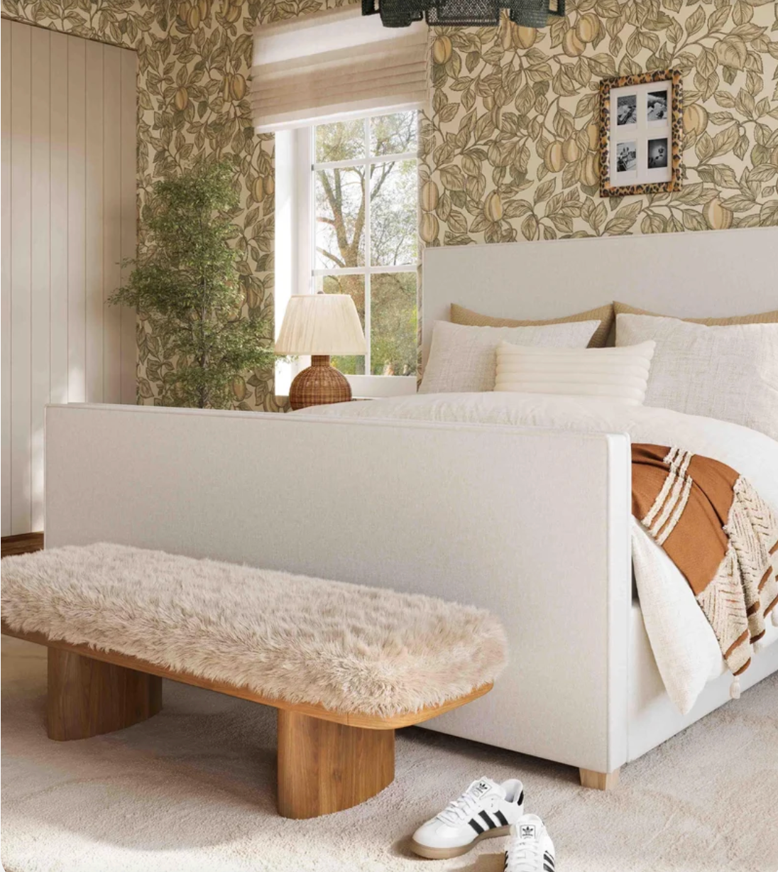 Ollie Upholstered Bench Faux Shearling - image 2