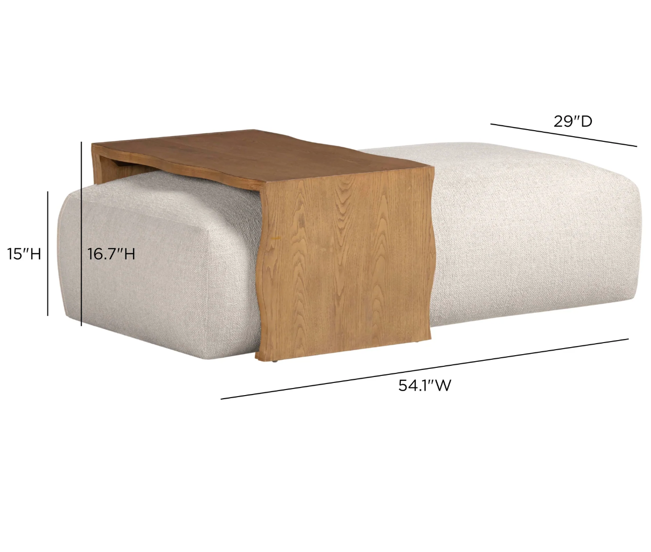 Spencer Performance Basketweave Ottoman with Bridge Table - image 9