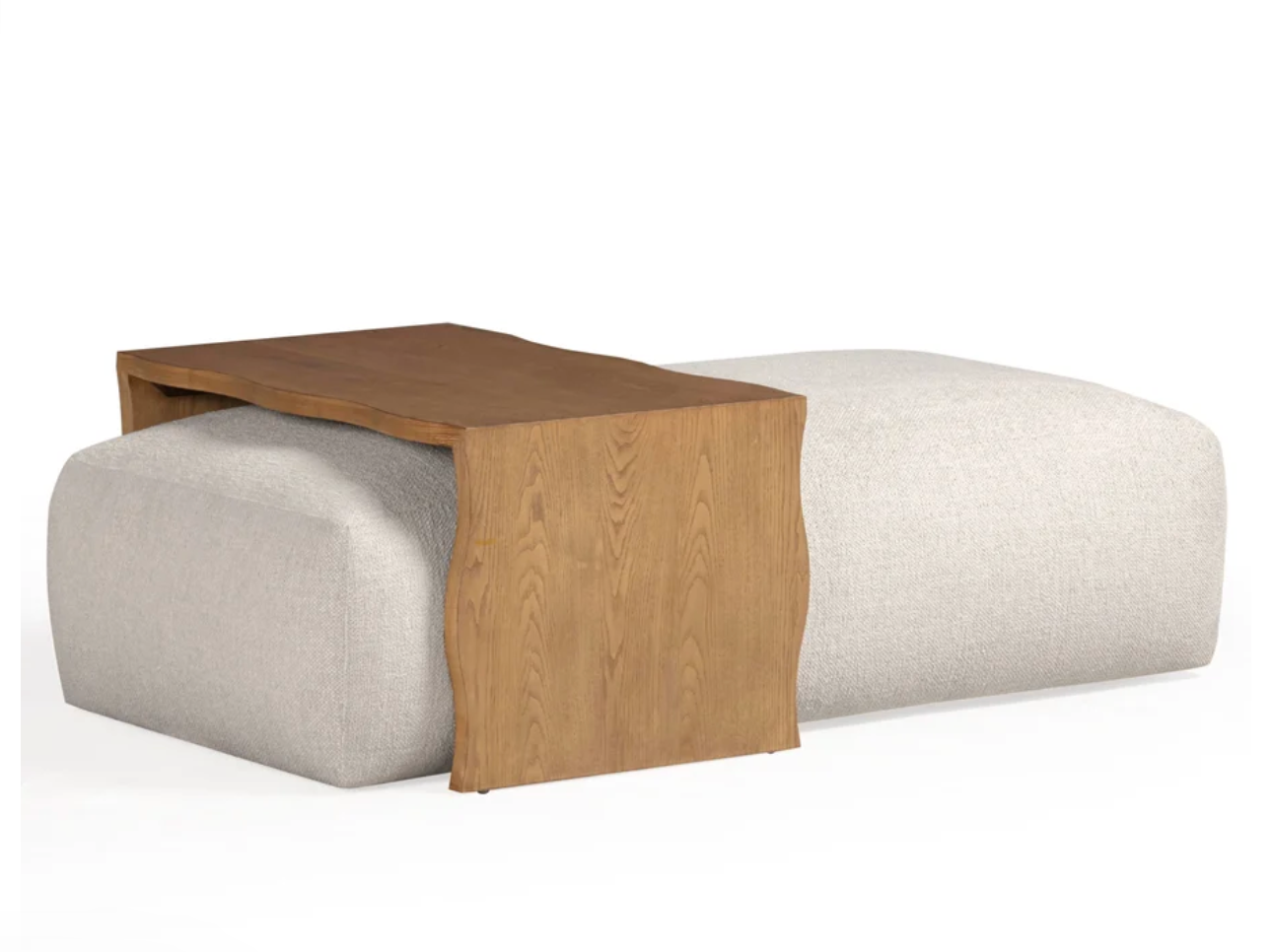 Spencer Performance Basketweave Ottoman with Bridge Table - image 1