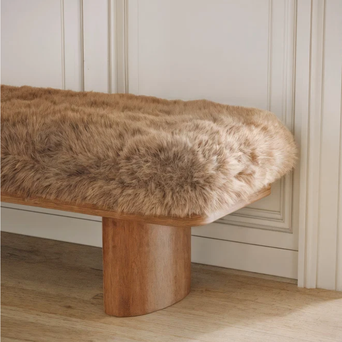 Ollie Upholstered Bench Faux Shearling - image 8