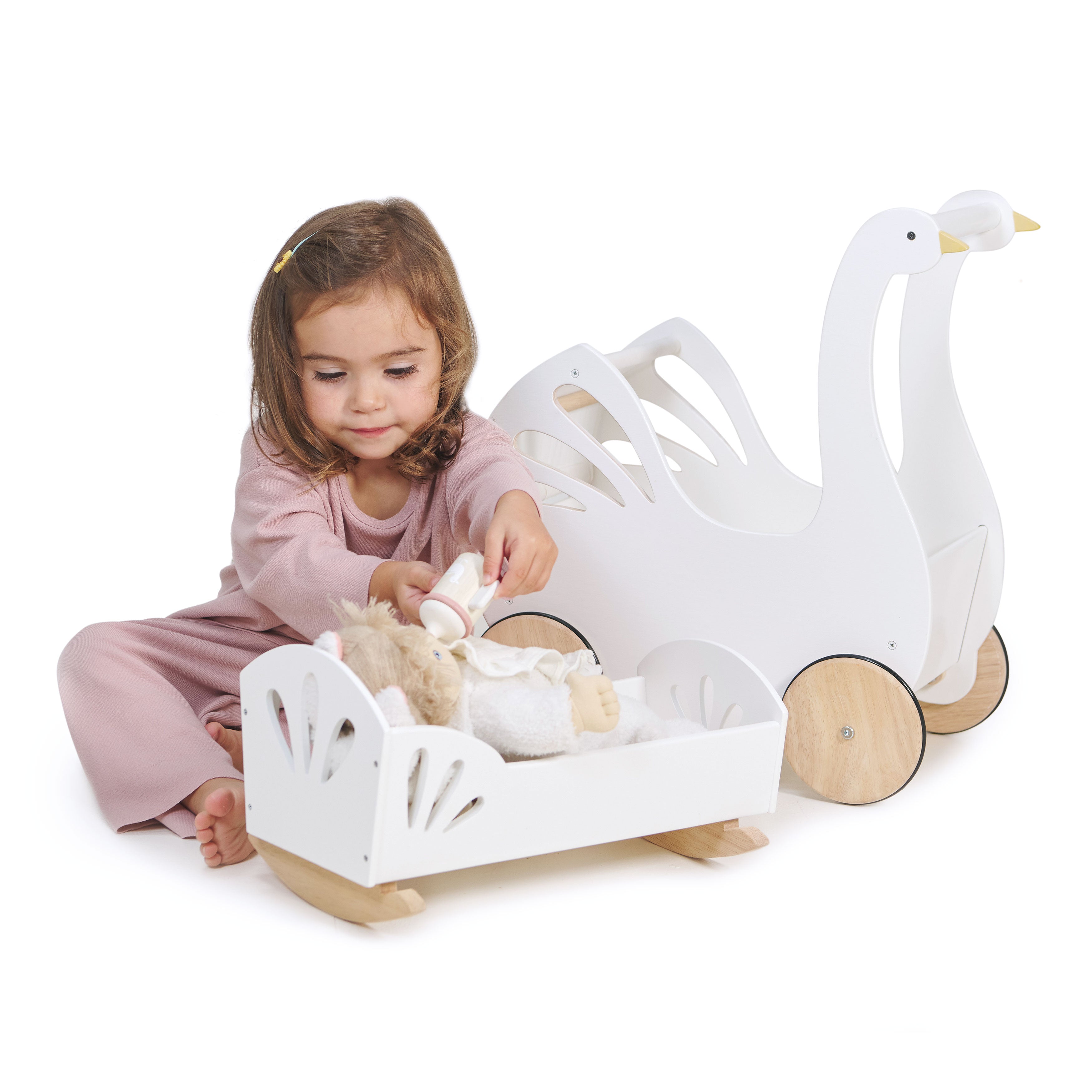 Wooden Swan Doll Bed - image 3