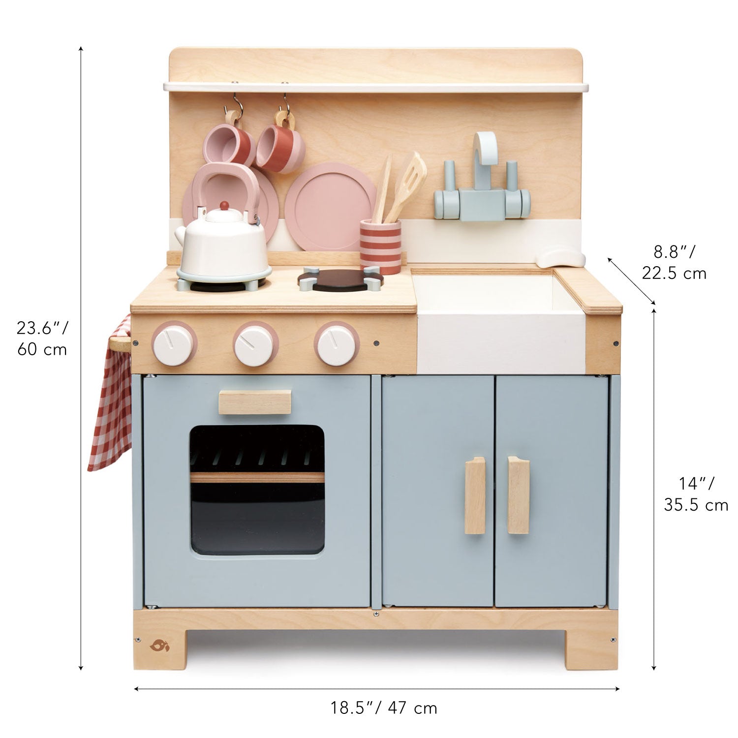 Wooden Mini Play Kitchen - Blue - image 8