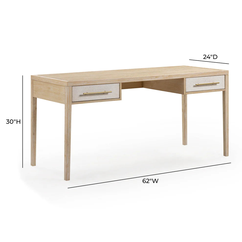 Natural Wood Desk - 2 Drawer - image 9