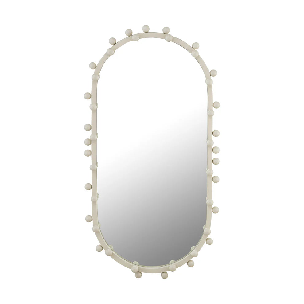 Bubbles Oval Wall Mirror - White