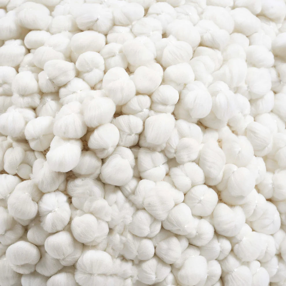 Cathy Woven Pouf - White - image 3
