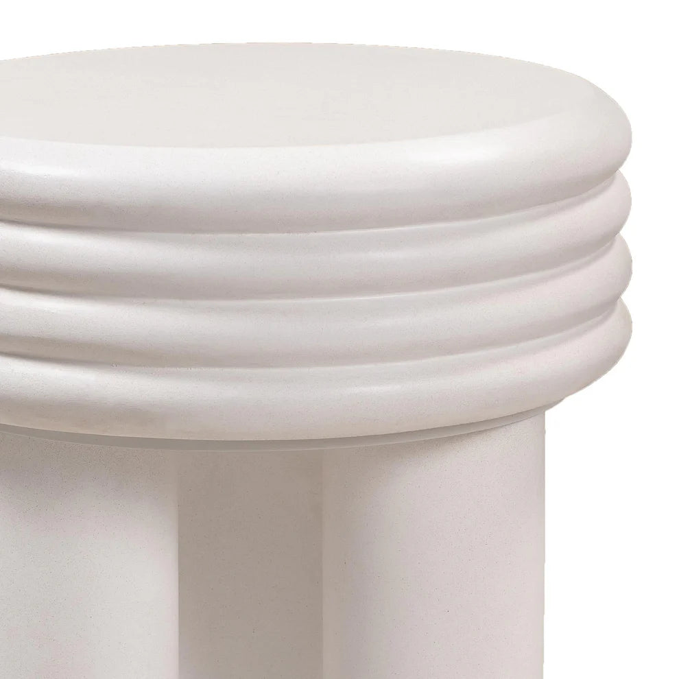 Delta Concrete Round Side Table - White - image 4