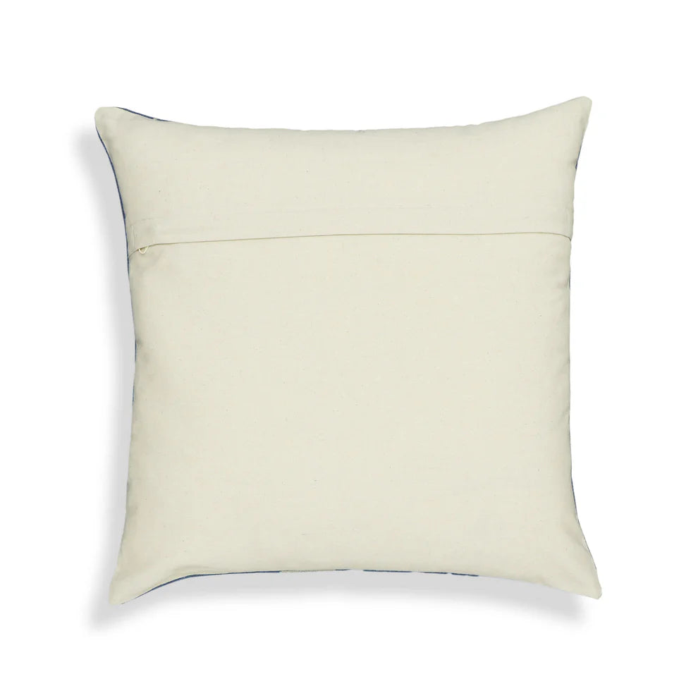 Indigo Triangles Cotton Throw Pillow - Blue - image 3