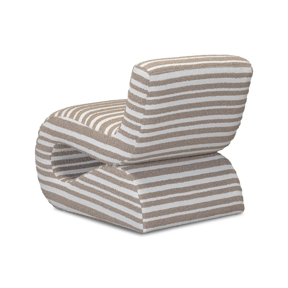 Senna Jacquard Accent Chair - Taupe Stripe
