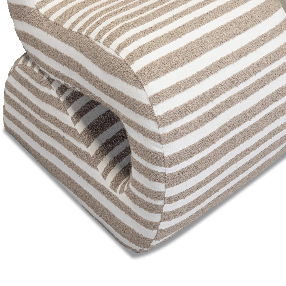 Senna Jacquard Accent Chair - Taupe Stripe - image 3