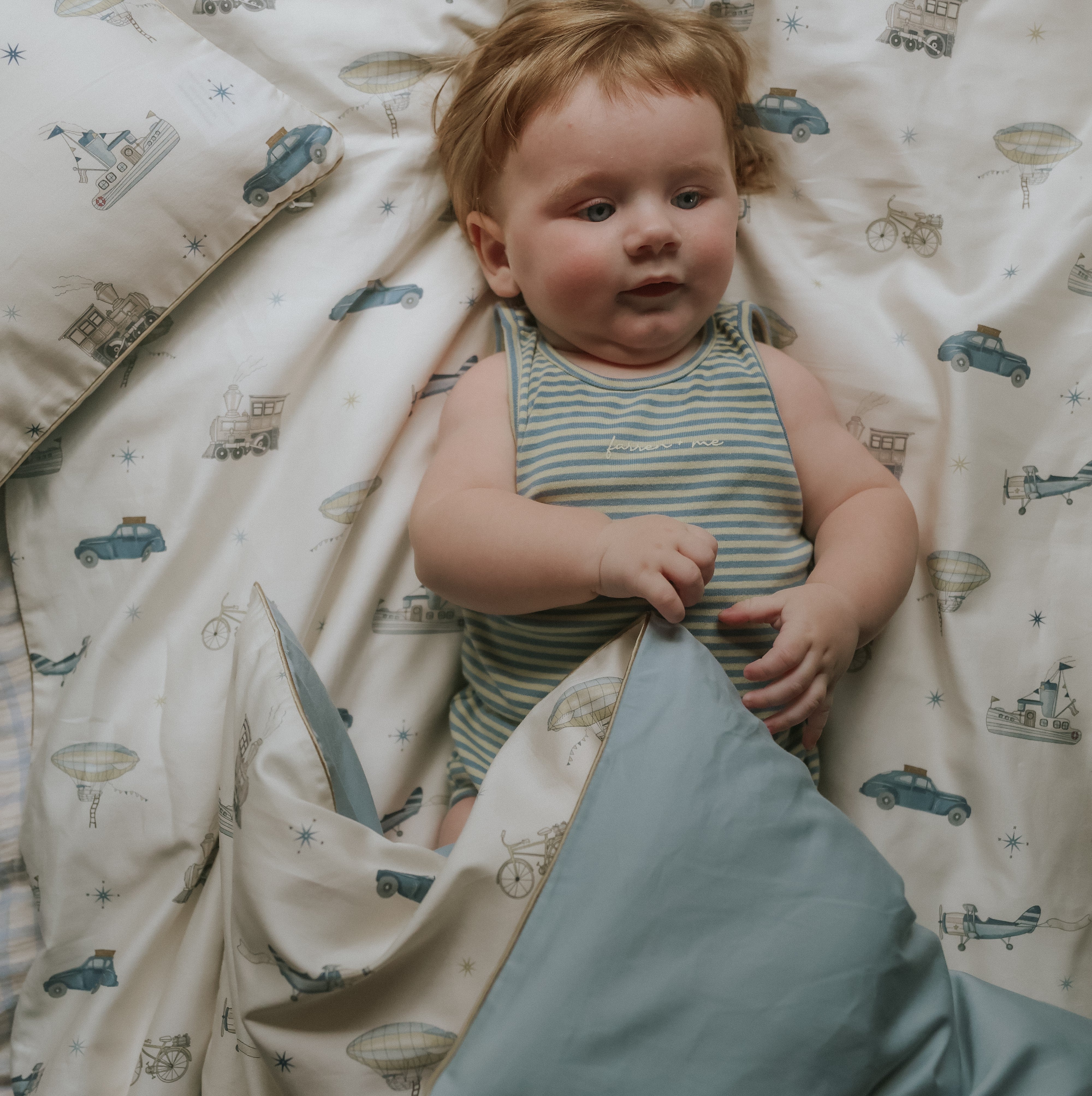 Transit Treasures Toddler Duvet - Blue - image 5