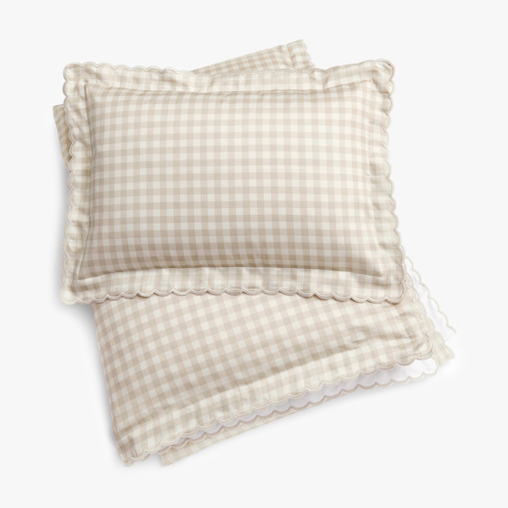 Picnic Gingham Toddler Duvet Set - Beige