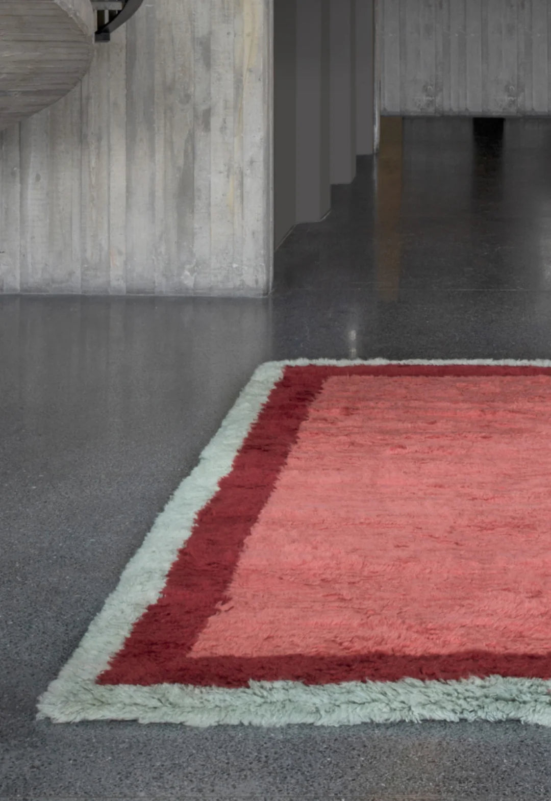 Shaggy Edge Wool Rug - Rose - image 3