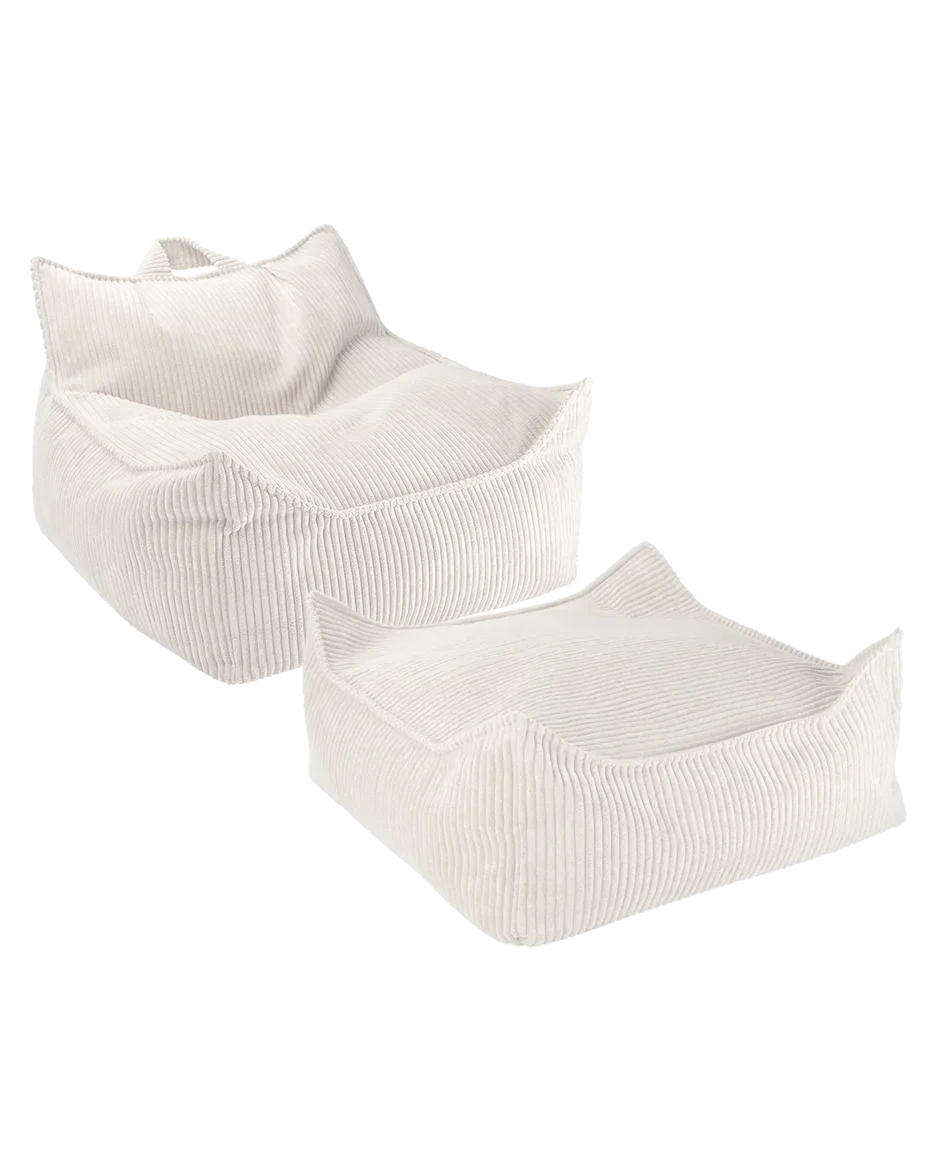 Corduroy Bean Bag Chair and Ottoman Set - image 6