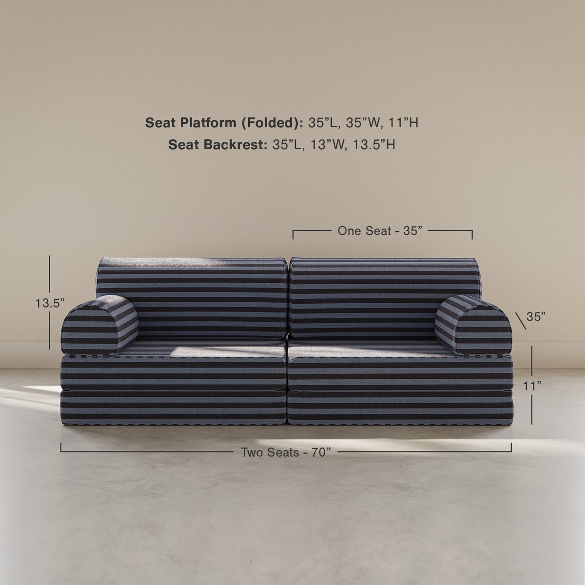 Bennett Seat - Sky and Whale Stripe - image 6