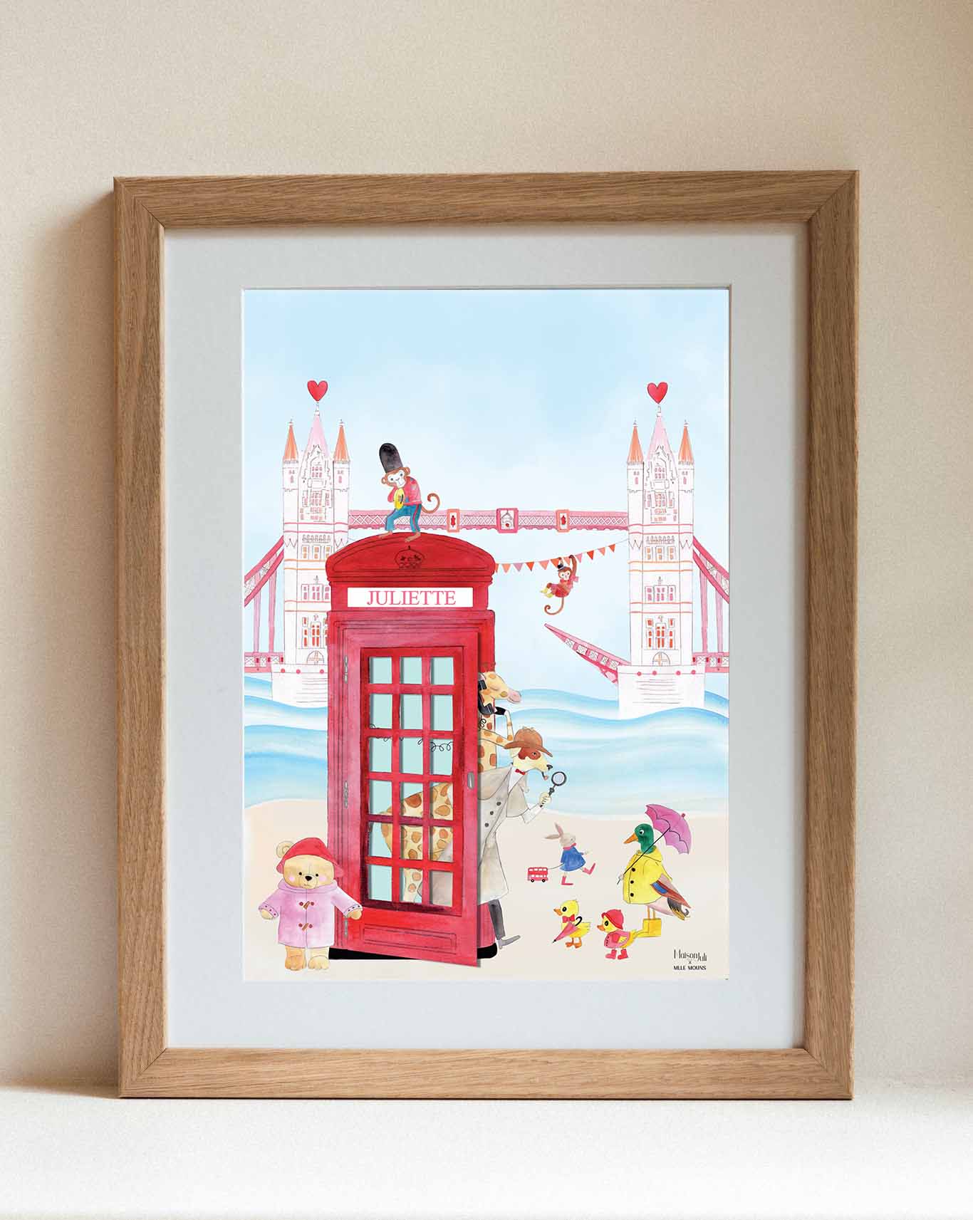 Custom Art Sketch - London Telephone Cabin for Girls