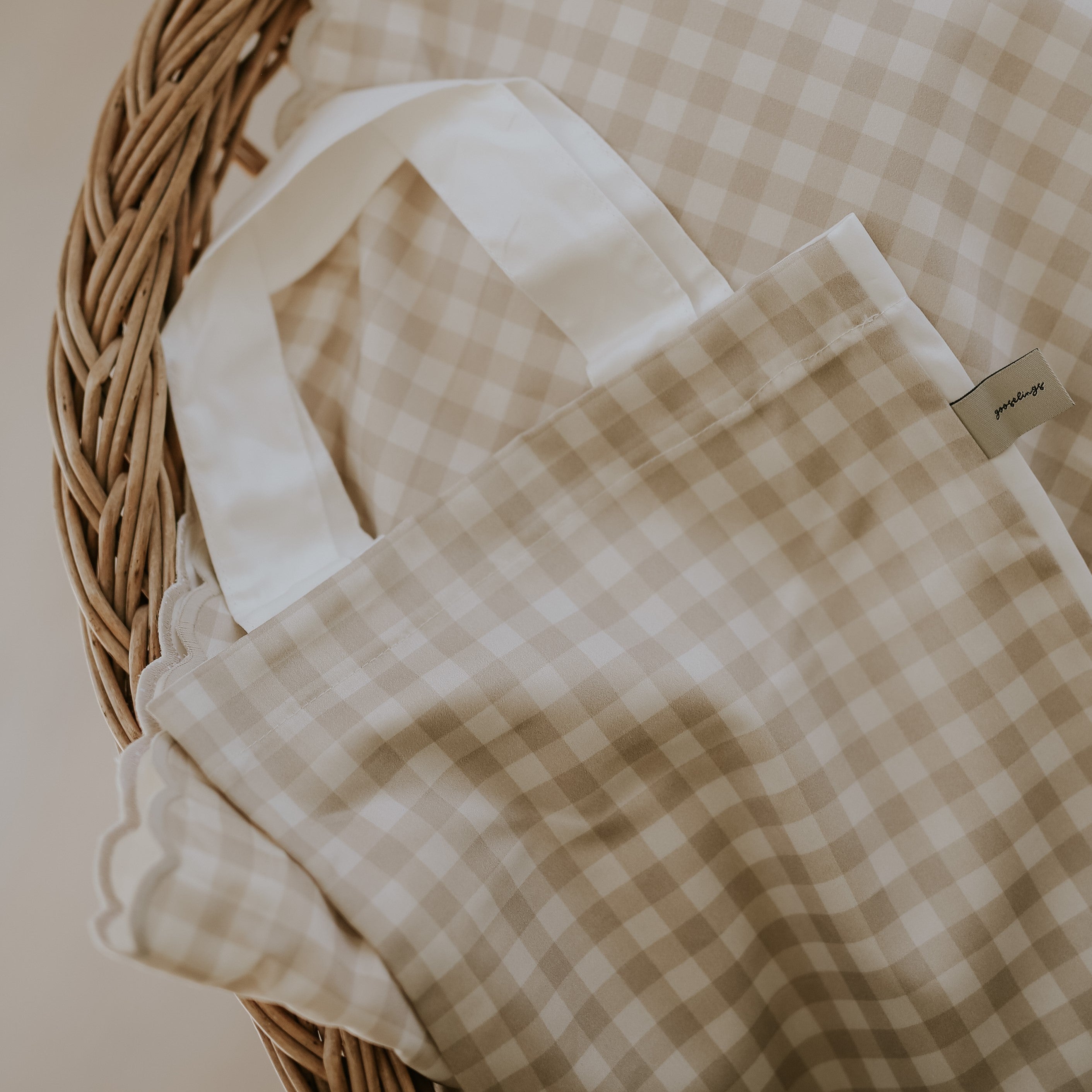 Picnic Gingham Toddler Pillow - Beige - image 5