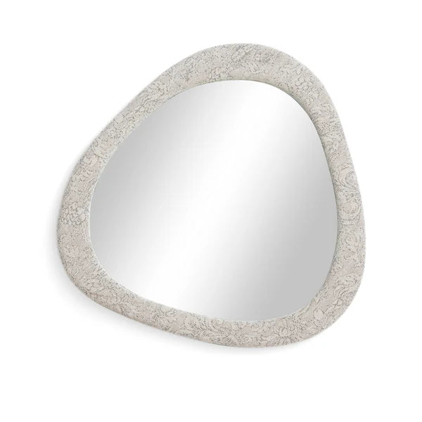 Klaryss Neutral Floral Jacquard Wall Mirror - image 1