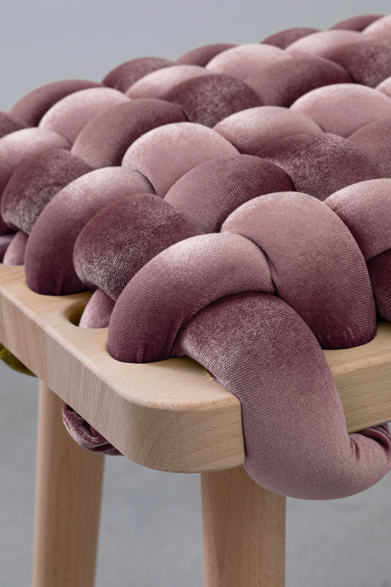 Velvet Woven Bench - Pink - image 4