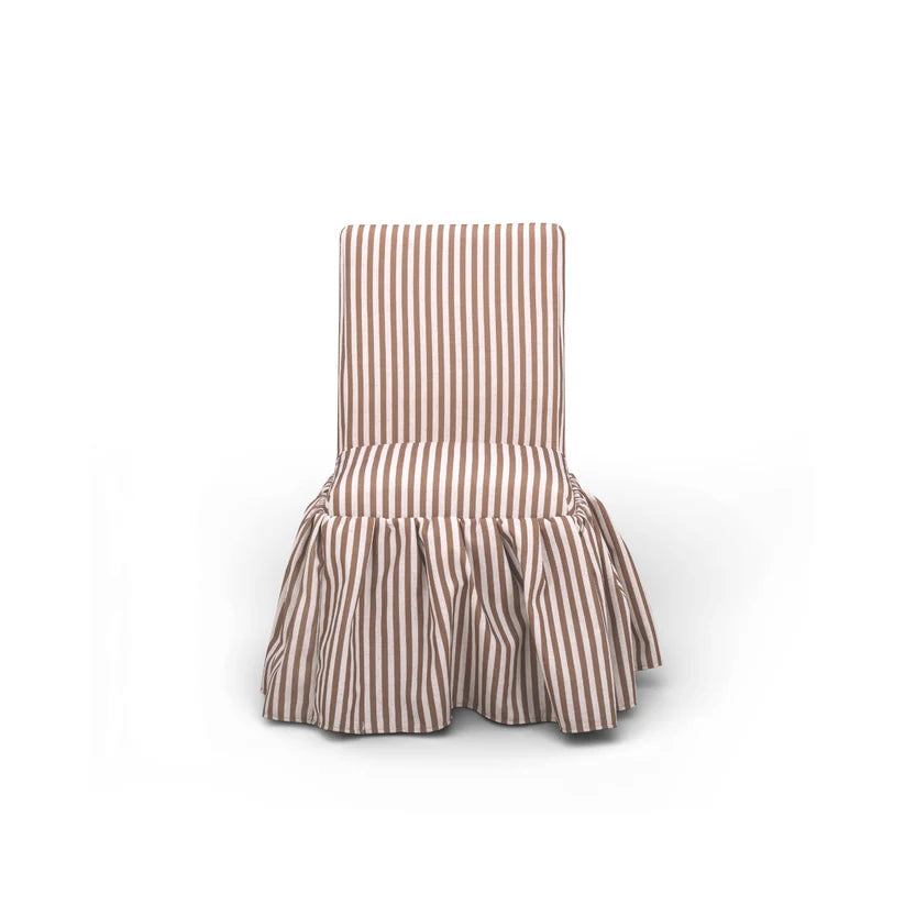 Gertrude Striped Performance Linen Skirted Dining Chair