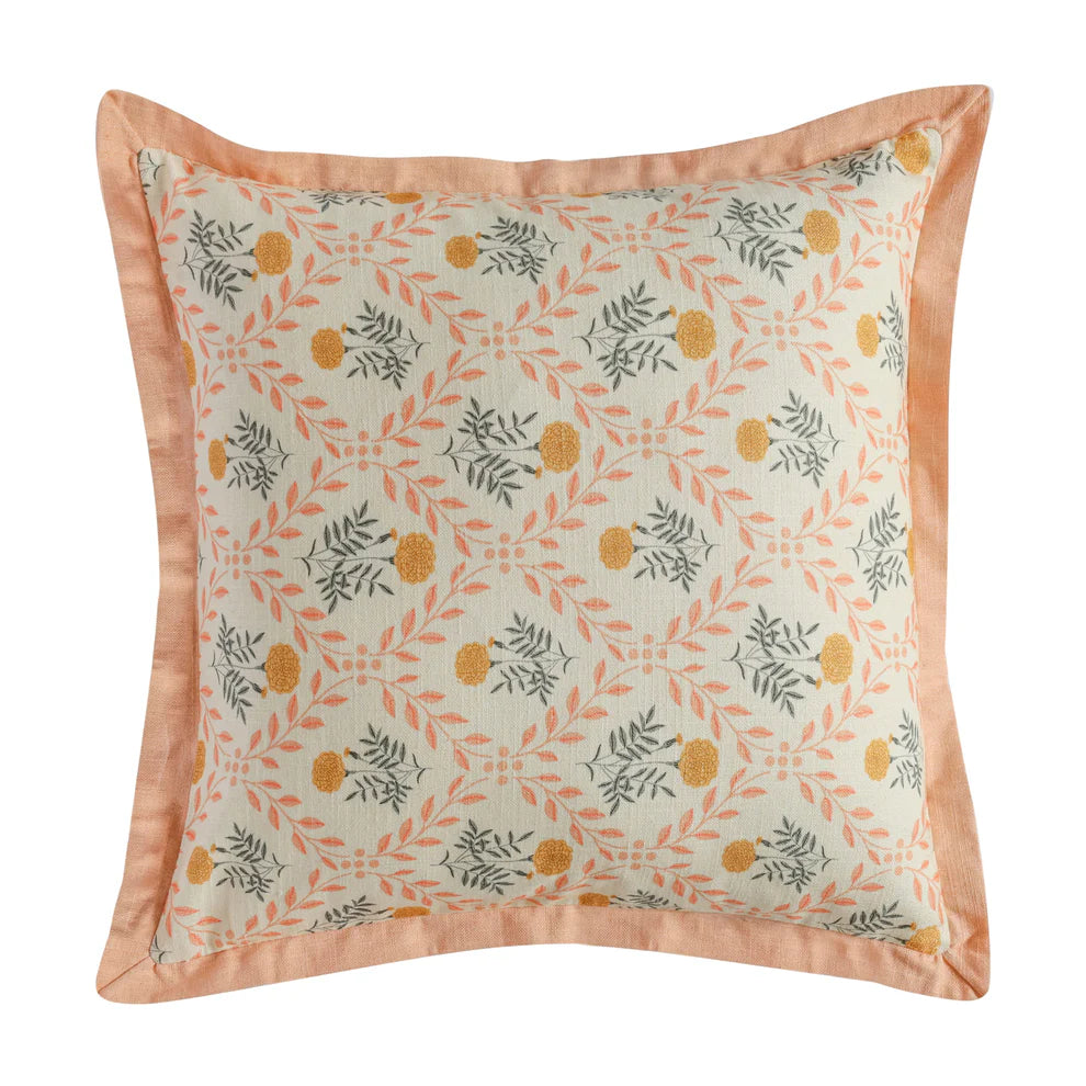 Dolce Blush Pink Natural Cotton Throw Pillow