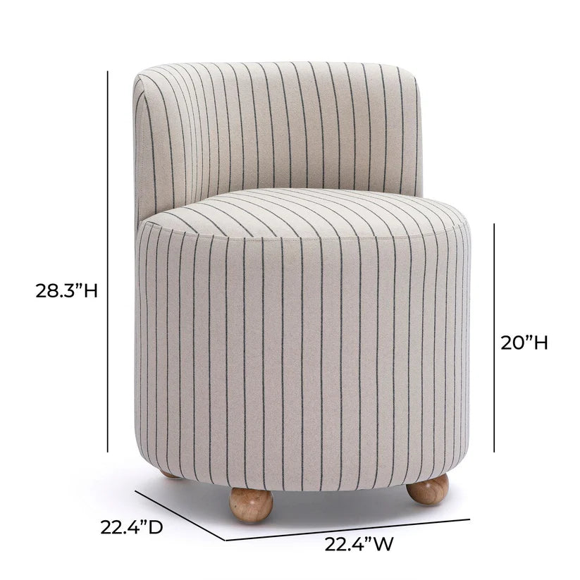 Hakuna Black and White Striped Linen Desk Chair - image 5