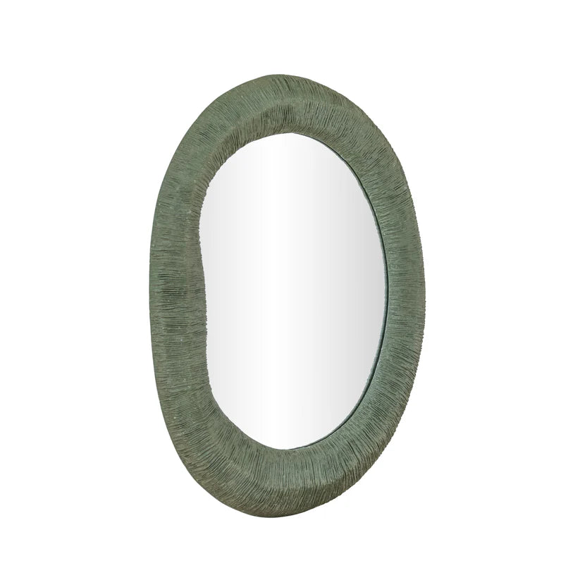 Orpheus Ribbed Forest Green Fiberglass Thick Wall Mirror - image 1
