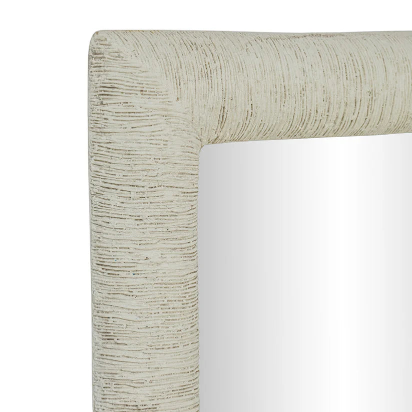 Orpheus Ribbed Faux Stone Rectangular Wall Mirror - image 3