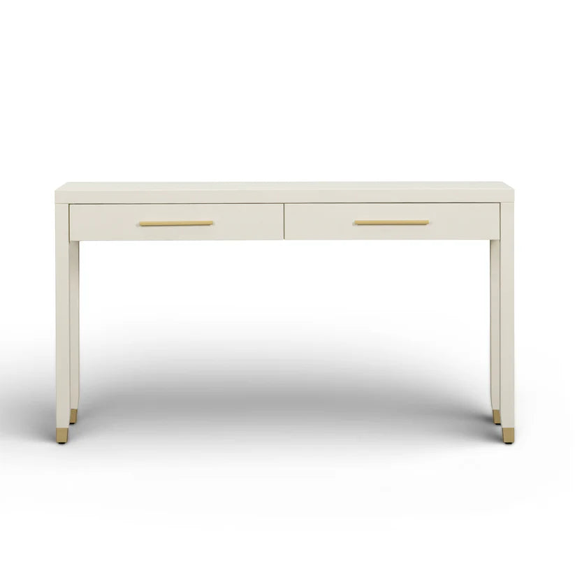 Dani Cream Faux Shagreen 2-Drawer Console Table