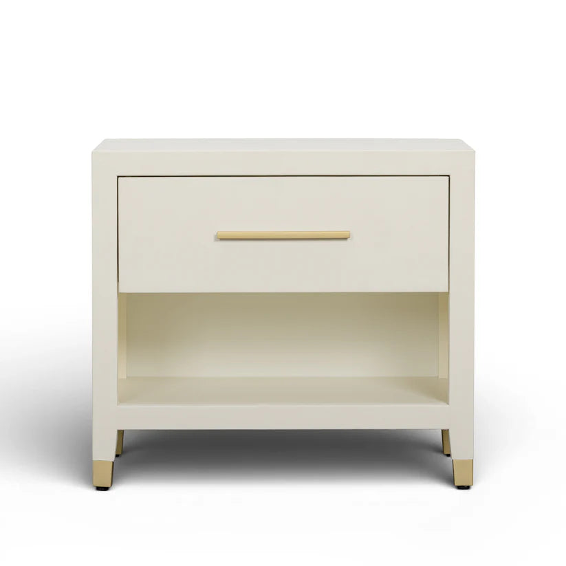 Dani Cream Faux Shagreen Nightstand