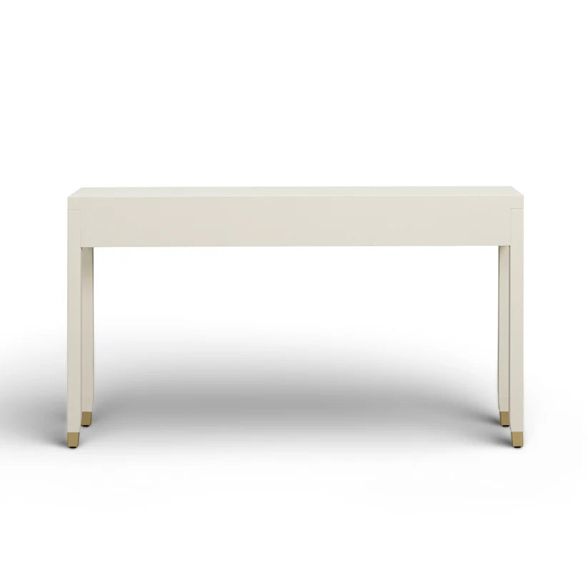 Dani Cream Faux Shagreen 2-Drawer Console Table - image 4