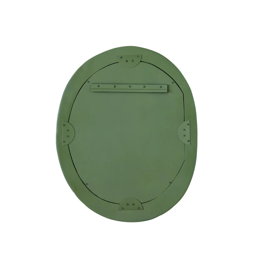 Orpheus Ribbed Forest Green Fiberglass Thick Wall Mirror - image 3